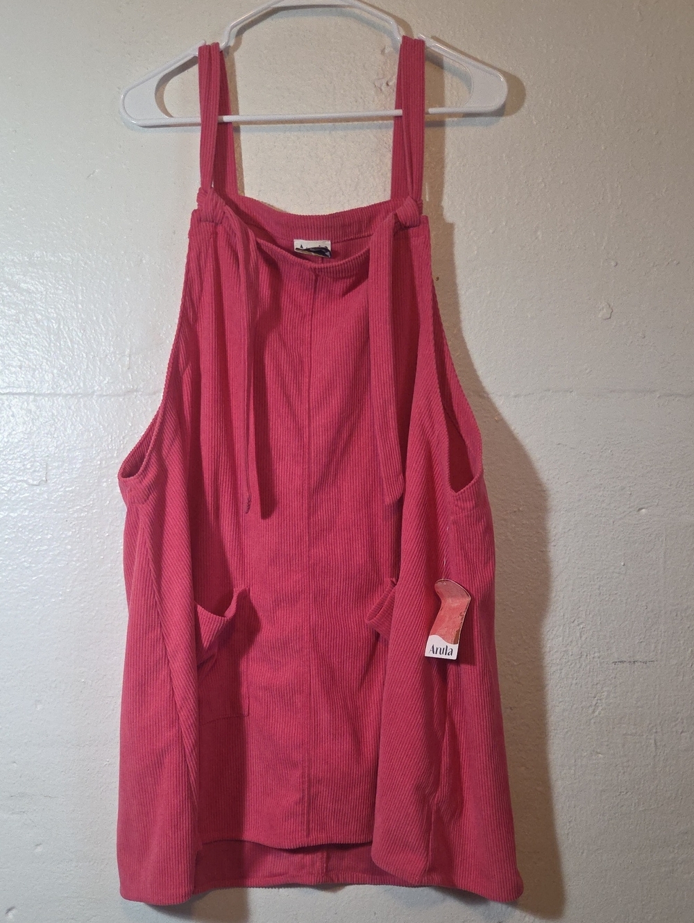ARULA Pink Corduroy Jumpsuit Dress NWT Pockets Size 1X
